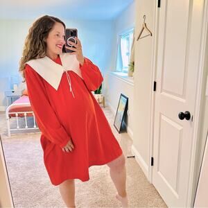 Sindiso Khumalo x & other Stories Orange Textured Peter Pan Collar Mini Dress 10